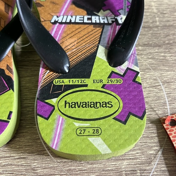 Havaianas Kids Top Minecraft Olive Flip Flops Size 11/12c - Picture 6 of 9